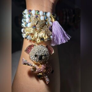 Artisanal Pink Koala Charm Bracelet
